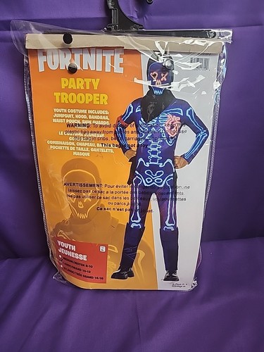 Fortnite Party Trooper Youth Costume Size Large 10-12 Halloween NIP Halloween