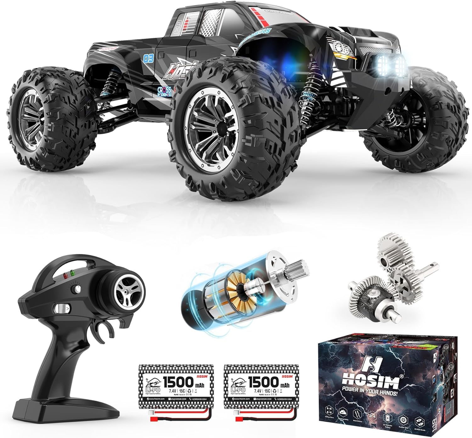 RC Cars, 1:10 Scale 48+ KMH Remote Control Car for Adults Boys, 4X4 Off-Road RC