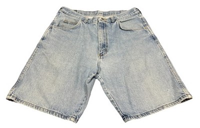 Vintage Mens Wrangler Jorts Jean Denim Shorts Actual Sz 34 Baggy Light 90s M3