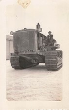 Vintage Photo Early Caterpillar D8 Bulldozer With Operator Construction