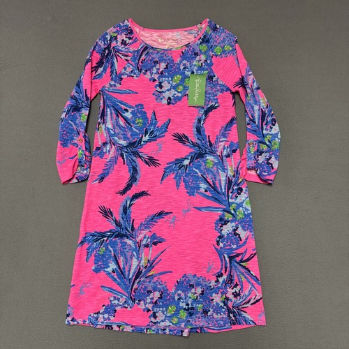 Lilly Pulitzer Surfcrest Swing Dress Tiki Pink Out On A Limb Monkey Print Sz XXS