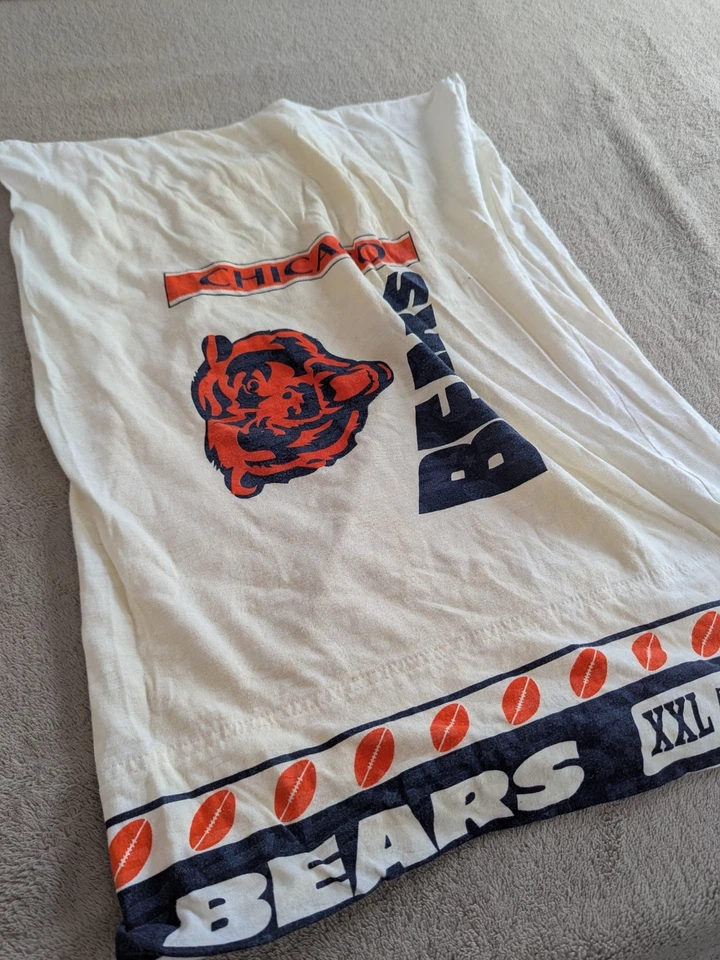 Funda de almohada de fútbol americano vintage de los Chicago Bears logotipo del equipo de la NFL de los años 90 tejida en algodón Foto 4 de 4
