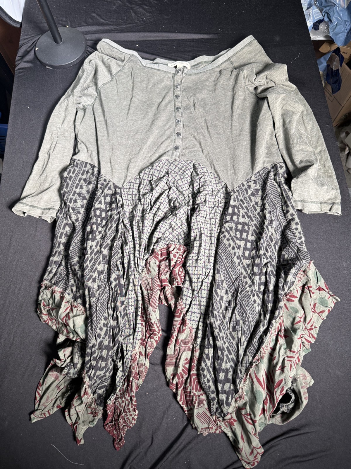 Indigo Thread Co. Boho Hem Tunic patchwork patter… - image 2