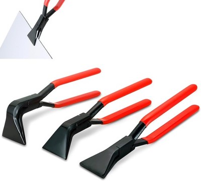 3-Piece Sheet Metal Bending Pliers Set, Hand Seamers for Roofers, Plumbers, S...