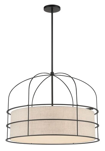 Minka Lavery 2156 Gateway Park 6 Light 26"W Cage Multi Light - Coal - Picture 9 of 12