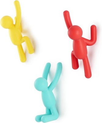 Buddy Wall Hooks Mount Coat Set of 3 Multi-Color