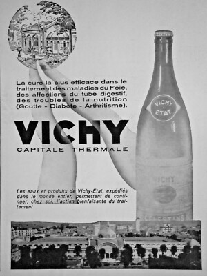 PRESSEWERBUNG 1937 VICHY THERMISCHE HAUPTSTADT LES EAUX VICHY-ETAT