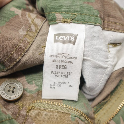 Levi's Boys Cargo Pants Size 8 Reg Camo Olive Brown W24" x L23" Red Tab - Picture 6 of 16