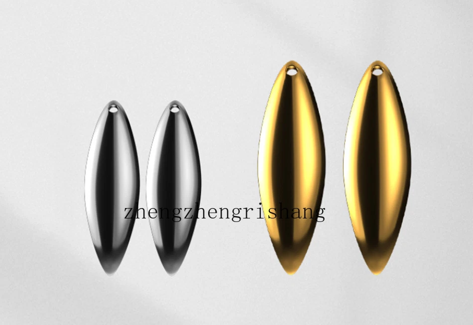 100Pcs Stainless Steel Willow Leaf Spinner Teardrops Blade Smooth Finish - Image 4 of 4