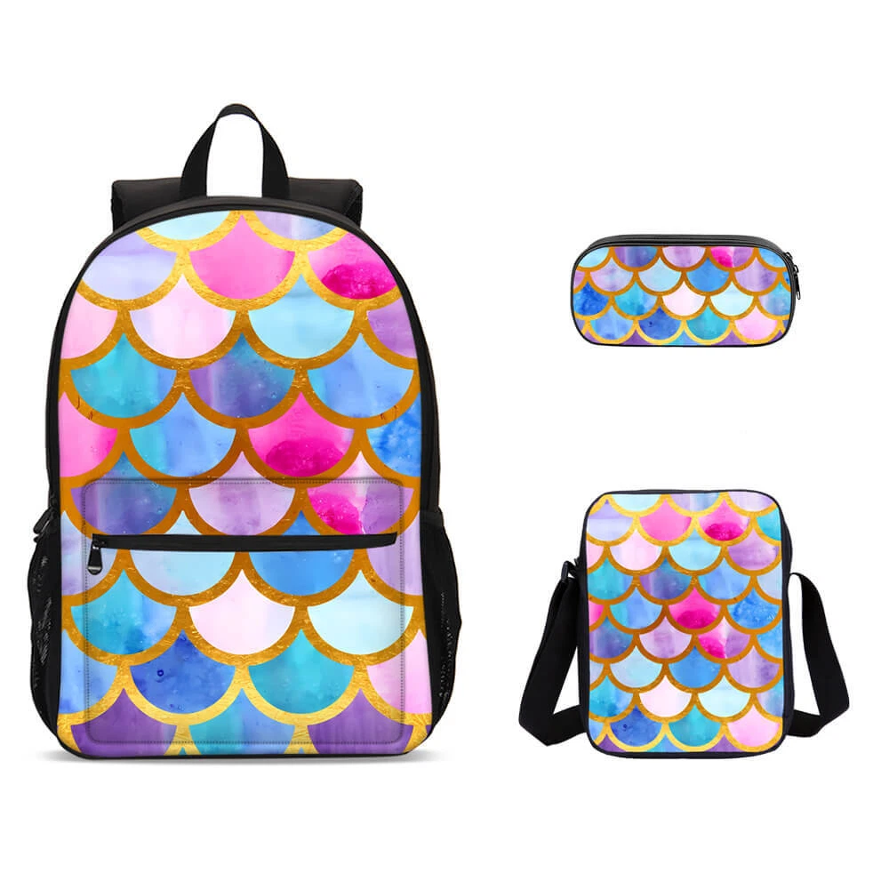 Mermaid Backpack Set, Back to School Gift for Kid