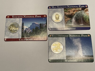 U.S National Park Quarter Coins, 2010 -Yellowstone, Yosemite, Hot Springs Trio