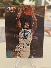 MALIK ROSE CHARLOTTE HORNETS SIGNED AUTOGRAPHED 96-97 FLEER CARD #163