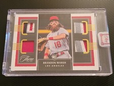 BRANDON MARSH 2022 Panini Three and Two Quad Jerseys Gold /35 RC #RQJ-BM  Angels