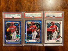 (3) 2020 Bowman Bayron Lora 1st Prospect PSA 10 (2) Sapphire Chrome 1 Paper MLB