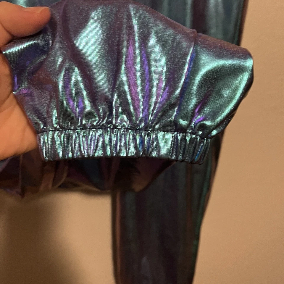 Unbranded Metallic Aqua Joggers Festival Rave Size Medium - Image 3 of 4