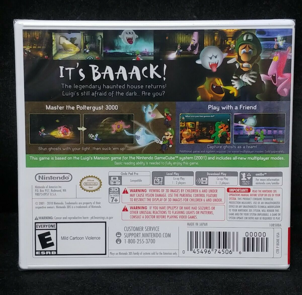 Luigi's Mansion (Nintendo 3DS) BRAND NEW US Version First