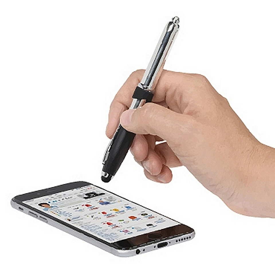 Bolígrafo de regalo de lujo 4 en 1 + linterna LED + lápiz óptico + soporte para tableta celular Foto 4 de 4