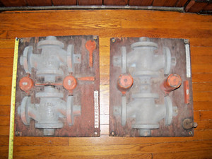 Vintage Board Mounted Industrial Foundry Wood BS&B Co Mold Sand Casting Pattern