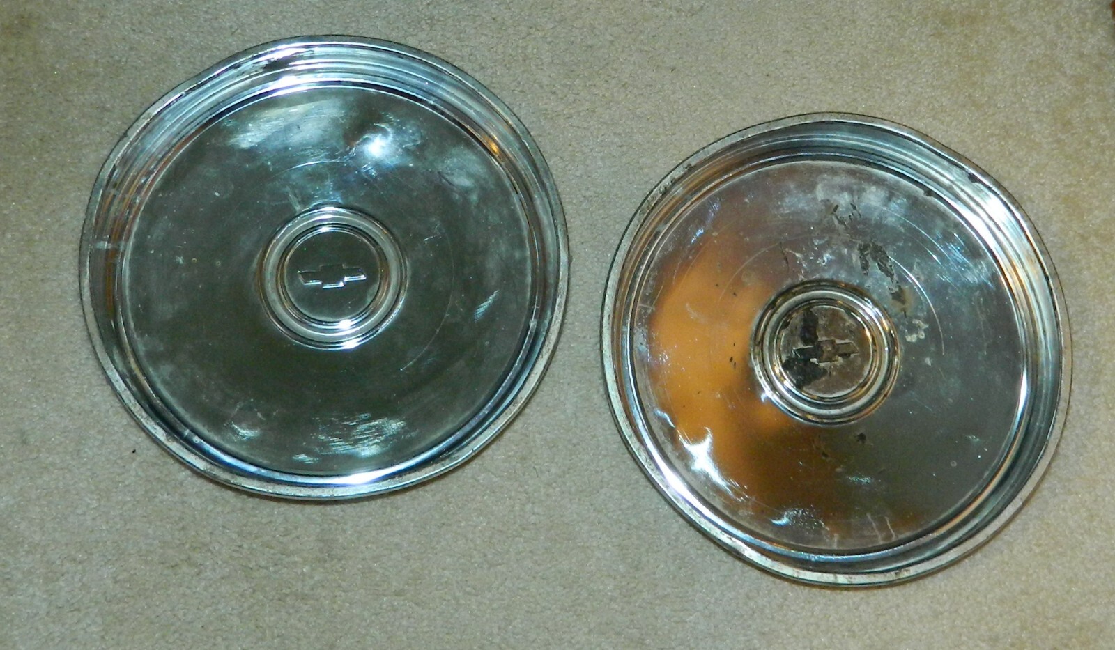 Set of 2 Chevrolet Poverty Dog Dish Hubcaps Hub Caps 9 1/8" ID eBay