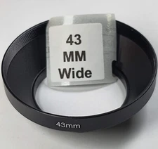 43mm Wide Angle Metal Lens Hood Sun Shade Screw-in Mount 43 mm E43 High Quality