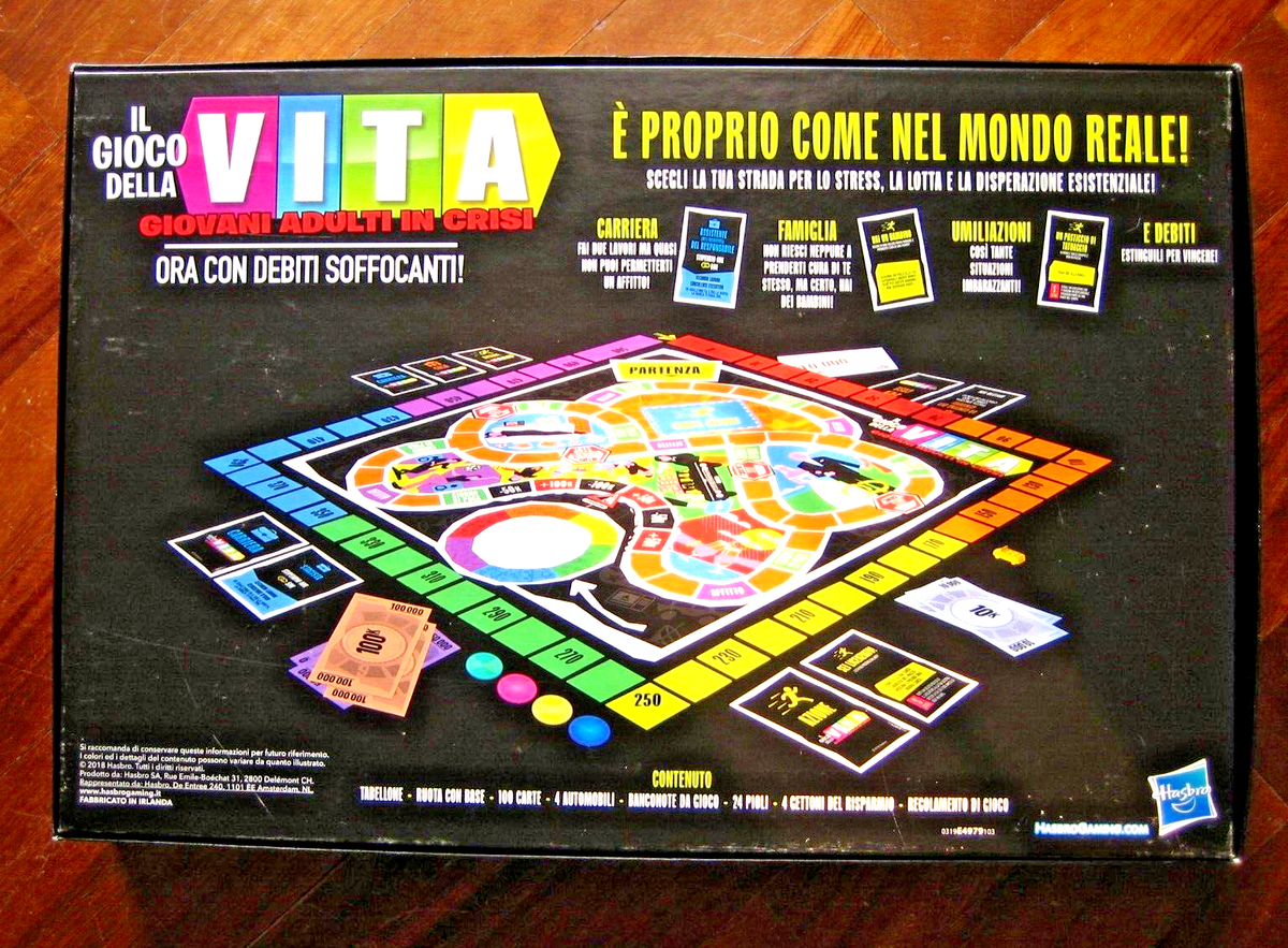 HASBRO GAMING, IL GIOCO DELLA VITA GIOVANI ADULTI IN CRISI FESTE