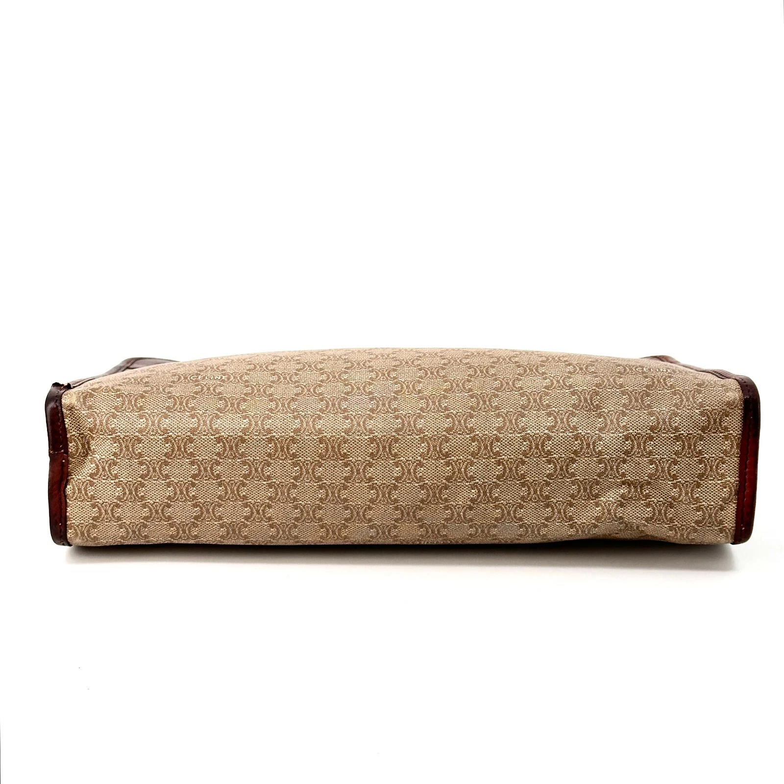 CELINE Pochette Borsa Macadam Pelle Beige Marrone Autentica dal Giappone_0116