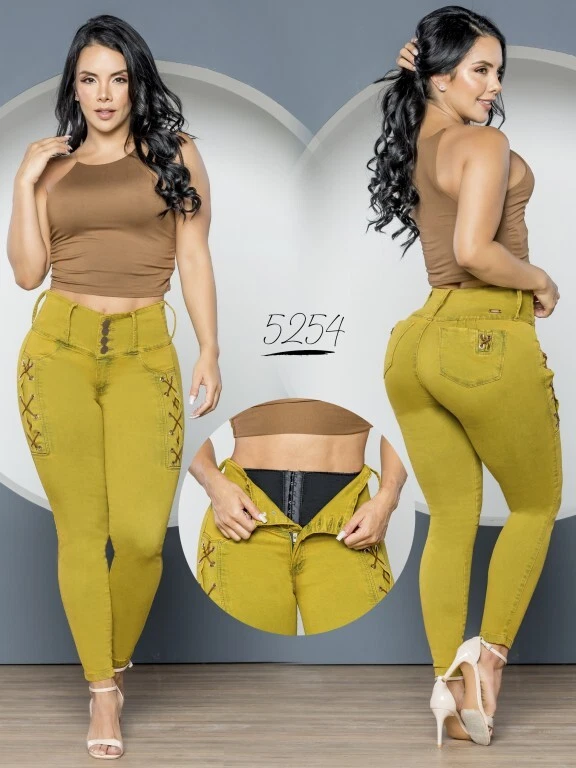 JEANS COLOMBIANOS PUSH UP LEVANTA COLA BUTT LIFT JEANS CON FAJA INTERNA