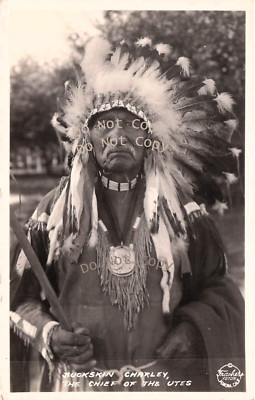 RPPC Sapiah Buckskin Charley Chief Utes Southern Ute Indians Photo Postcard G51