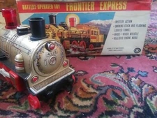 TM Modern Toys Battery Operated Frontier Train Mystery Action Tingly Litho