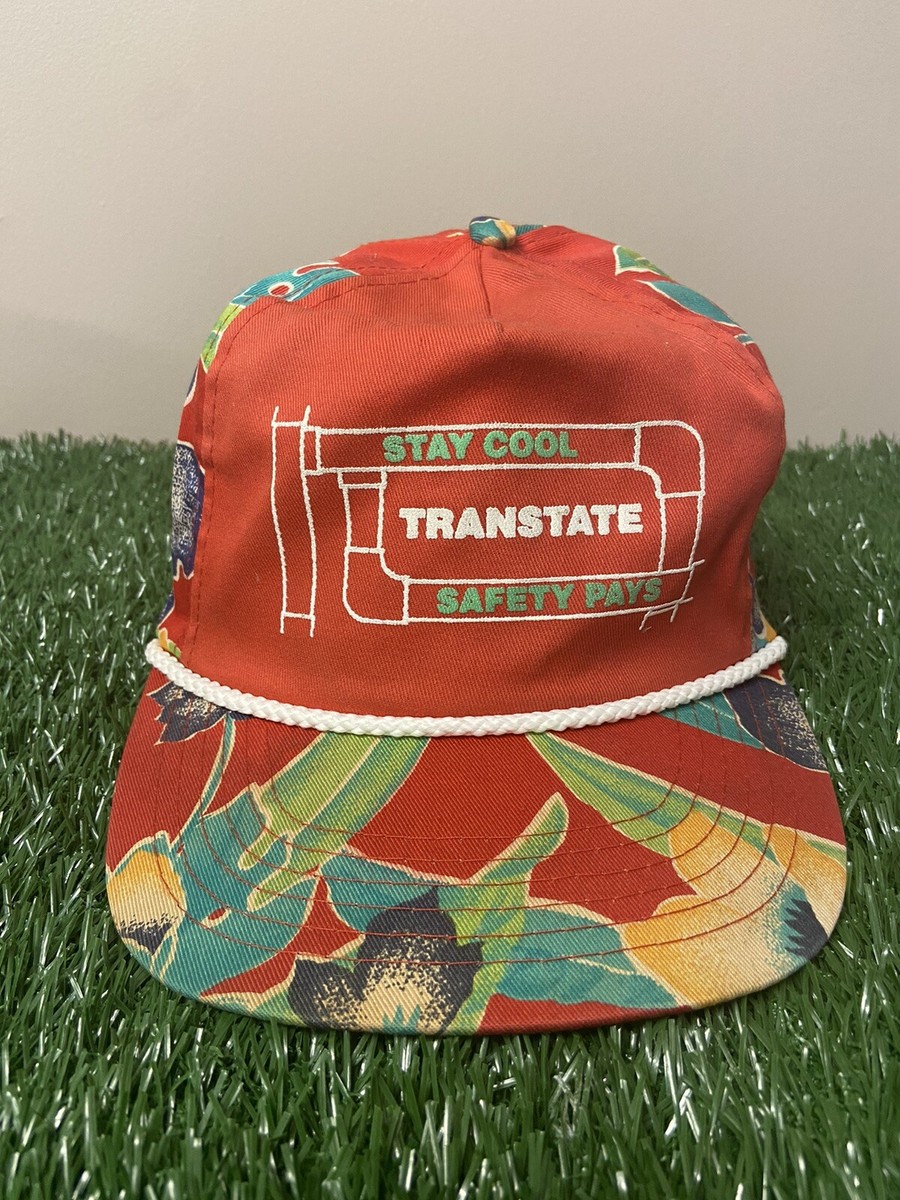 Vintage 90s Tropical Flower Leaf Graphic Hat SnapBack 80s | eBay