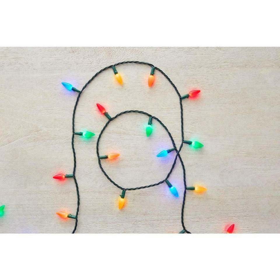 NEW!! Home Accents Holiday 50 LED Lights C6 Multicolored Indoor/Outdoor