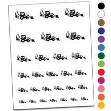 Backhoe Construction Building Vehicle Temporary Tattoo Water Resistant Set