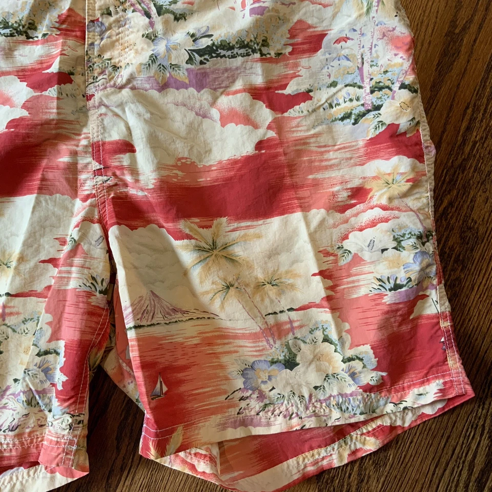 Land's End Mens Swim Trunks Sz XXL Aloha Hawaiian Floral Hoffman EUC - Image 3 of 4