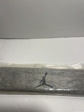 Image of 2002 Nike Air Jordan Jumpman Headband Gray Black NBA Sweatband Vintage New