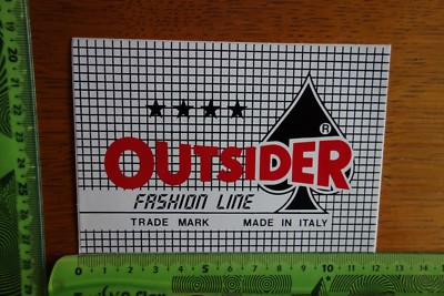 Alter Aufkleber Kleidung OUTSIDER Fashion Line Trade Mark Made in Italy