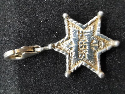925/- Sterling Silber Charm Anhänger - Sheriff-Stern