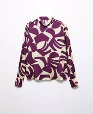 MangoPurple Morden Pattern Viscos Blouse Size XXL
