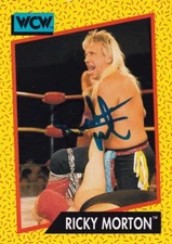 Ricky Morton Signed WCW Wrestling Trading Card Rock & Roll HOF WWE 1991 #99 1