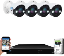 8 Channel 4K NVR 4 X 8MP Full Color 4K 2-Way Audio PoE IP Security Camera System