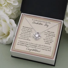 To A Beautiful Girl On Her Graduation Day, Graduation Necklace Gift For Her