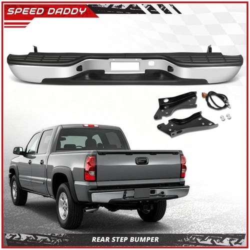 For 99-07 Chevy Silverado GMC Sierra 1500 2500 Chrome Complete Rear Step Bumper