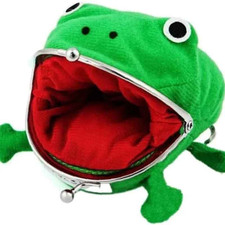 Plush Frog Coin Wallet Anime Style Zipper Coin Purse Cute Gift Pouch Bag