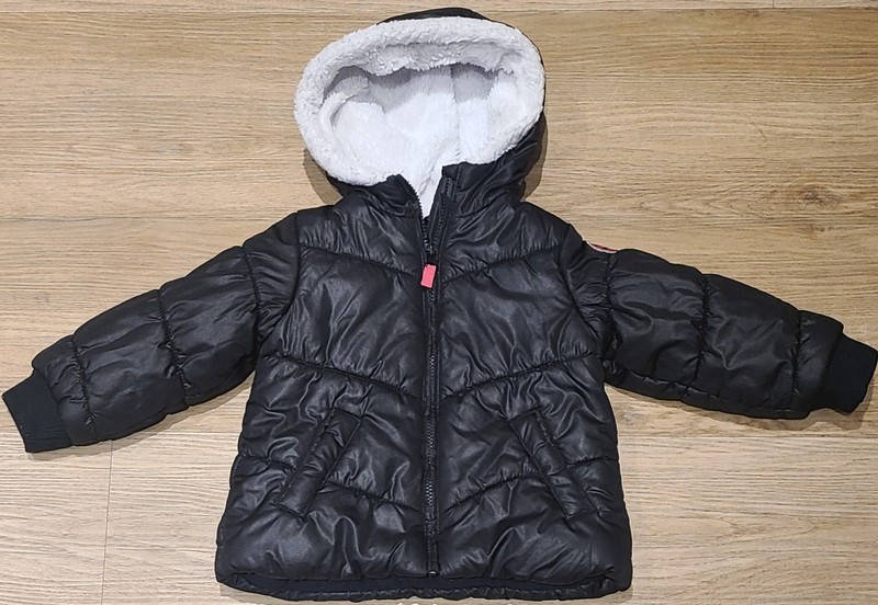 Carter's Toddler Girls Black Jacket  Zippered Front Closure Size 2T, Gently Worn