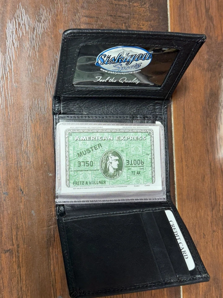 Buffalo Bills Leather Tri-fold Wallet Red Helmet Pewter Logo Siskiyou Sports New - Image 4 of 4