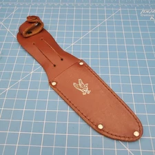 Vintage Unbranded fixed blade Brown Leather Belt Pouch Case 8.5"x4 Hunting Eagle