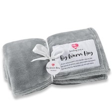 50x65 Inch "Get Well" Healing Blanket Warm Hug Comfort Throw Gift Gray Color