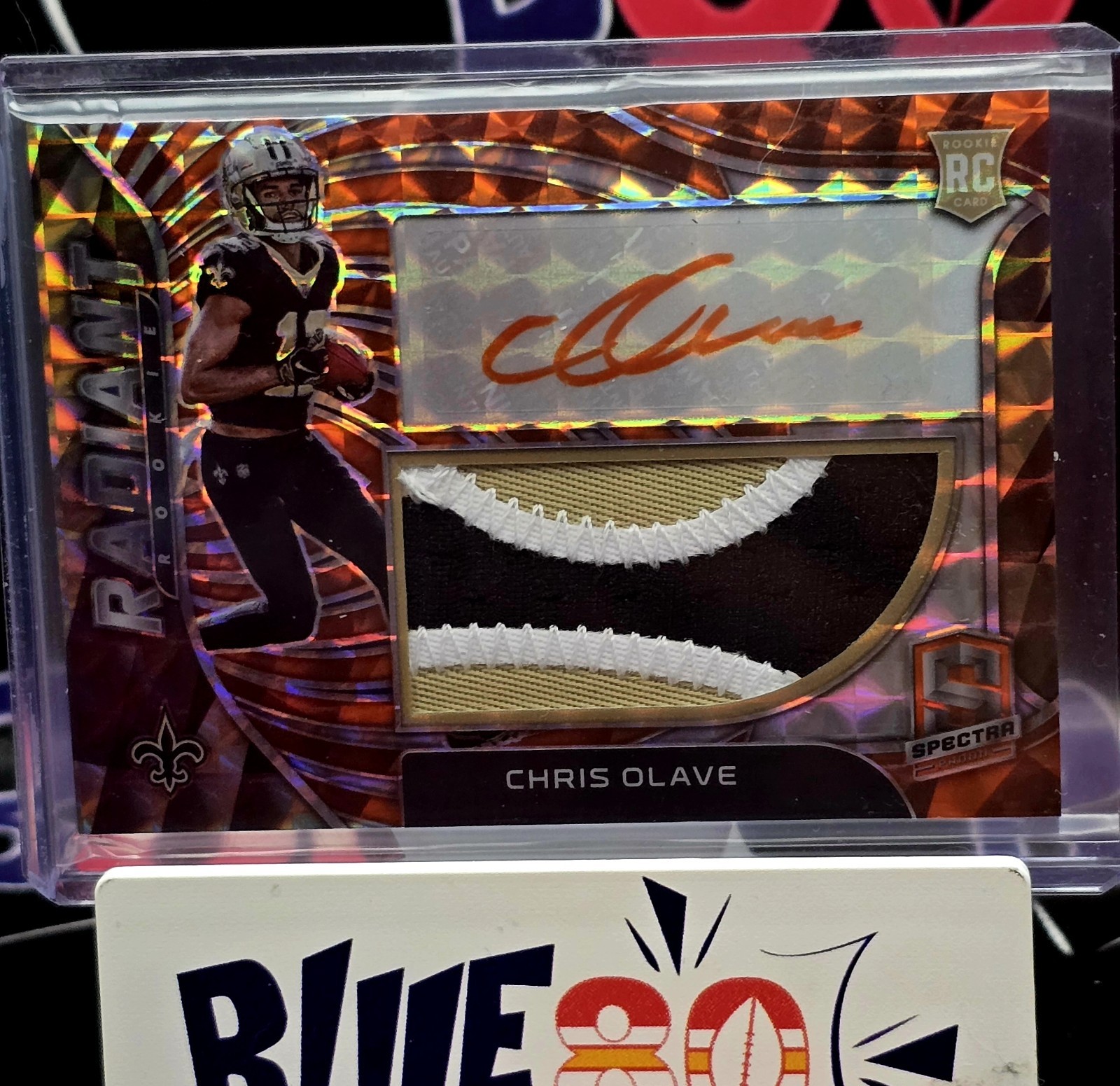 Chris Olave /15 RPA 2022 Spectra Neon Orange Ink Radiant Rookies RC SSP Saints