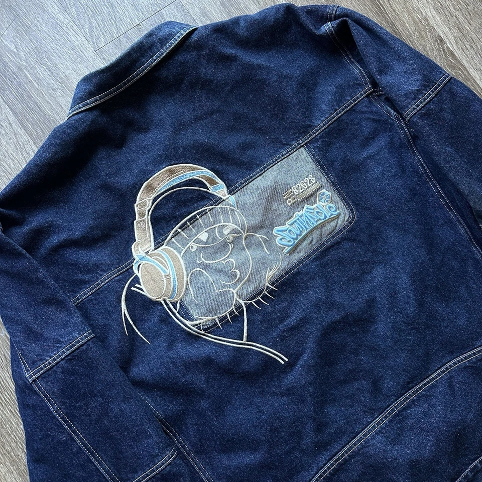 Chaqueta Jean Southpole Vintage Años 90 Y2K Bordada Hip Hop Streetwear Azul XXL Foto 2 de 4