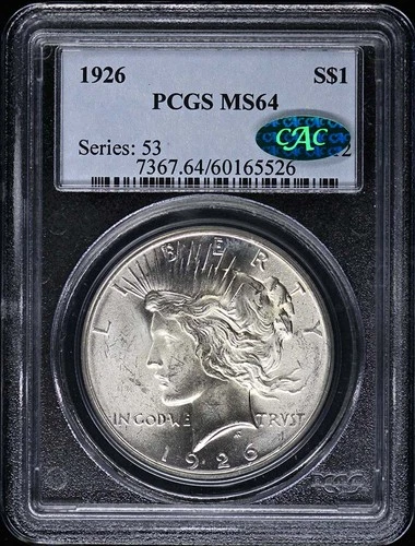 1926 $1 Peace Dollar PCGS MS64 (CAC)