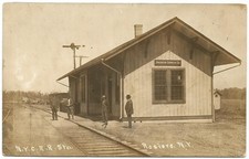 Rosiere(Cape Vincent)New York Railroad Depot Train Station RPPC Real Photo 1915